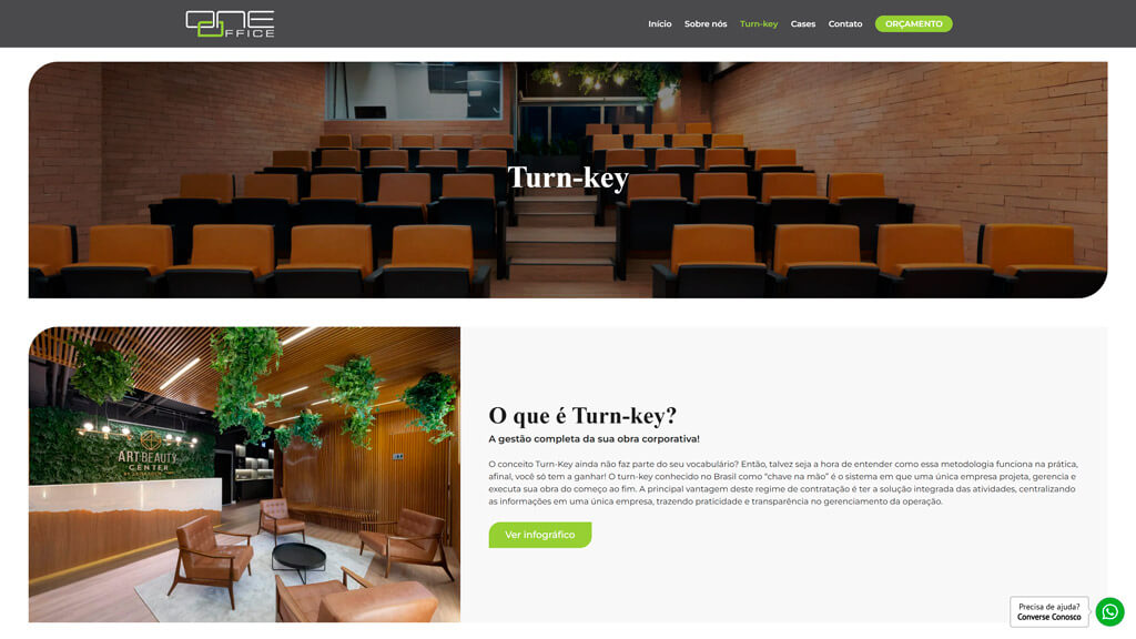 Página "Turn-key" do site One Office Print da página Turn-key do site One Office, criado pela agência Weein