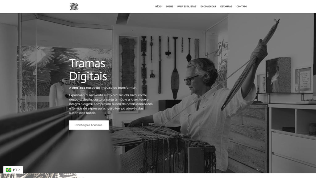 Vídeo principal do site AnaTece Print do vídeo principal do site AnaTece, criado pela agência Weein