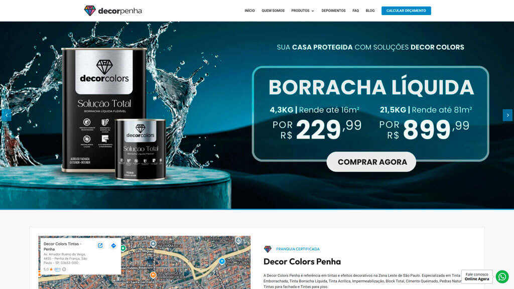 Slider principal do site Decor Colors Print do slider principal do site Decor Colors, criado pela agência Weein