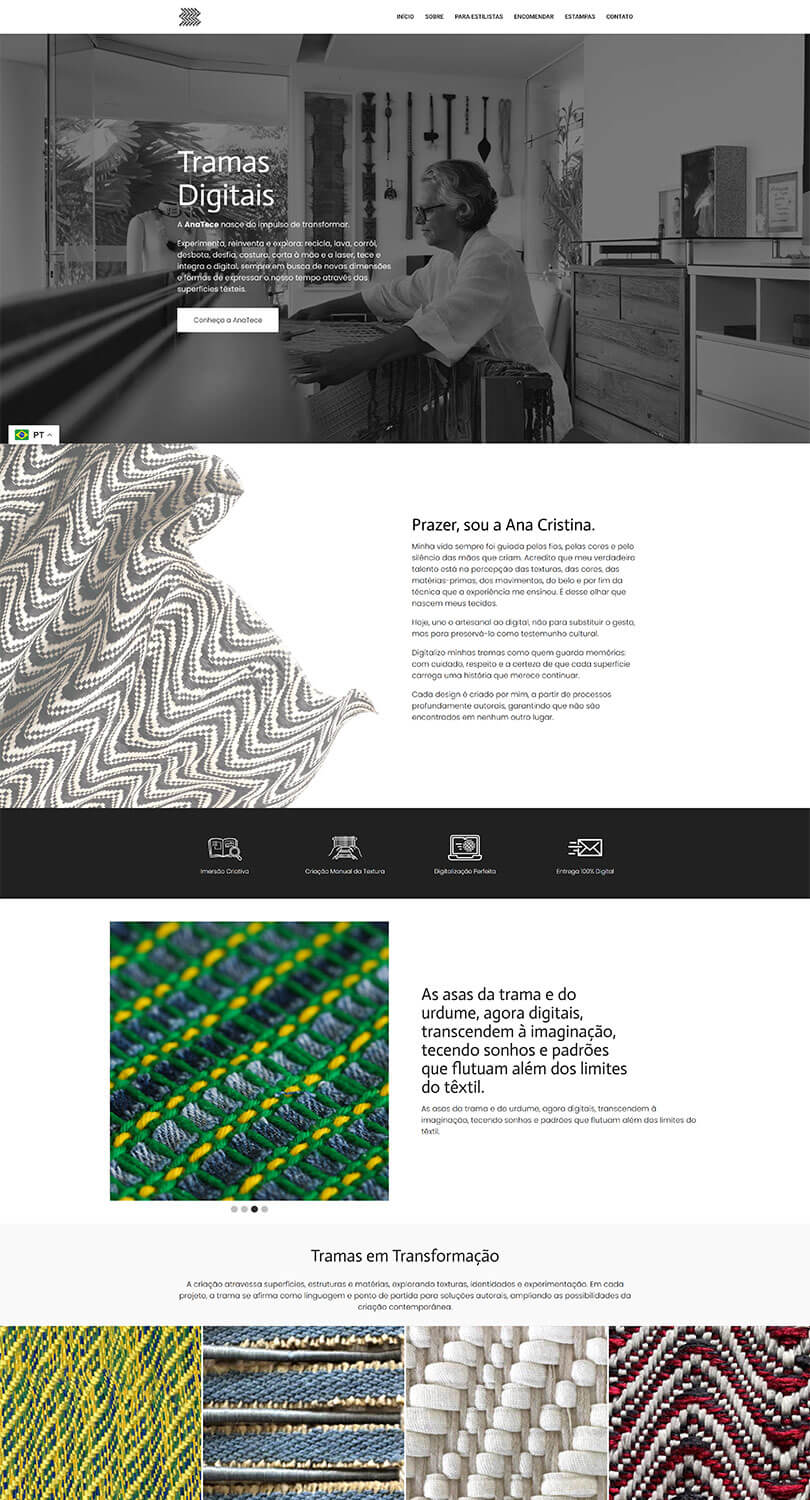 AnaTece - Site criado pela agência Weein Site institucional de AnaTece, criado pela agência Weein