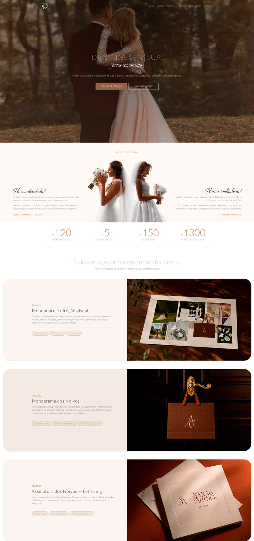 Identidade Visual Casamento - Site criado pela agência Weein Site de identidade visual para casamento, criado pela agência Weein