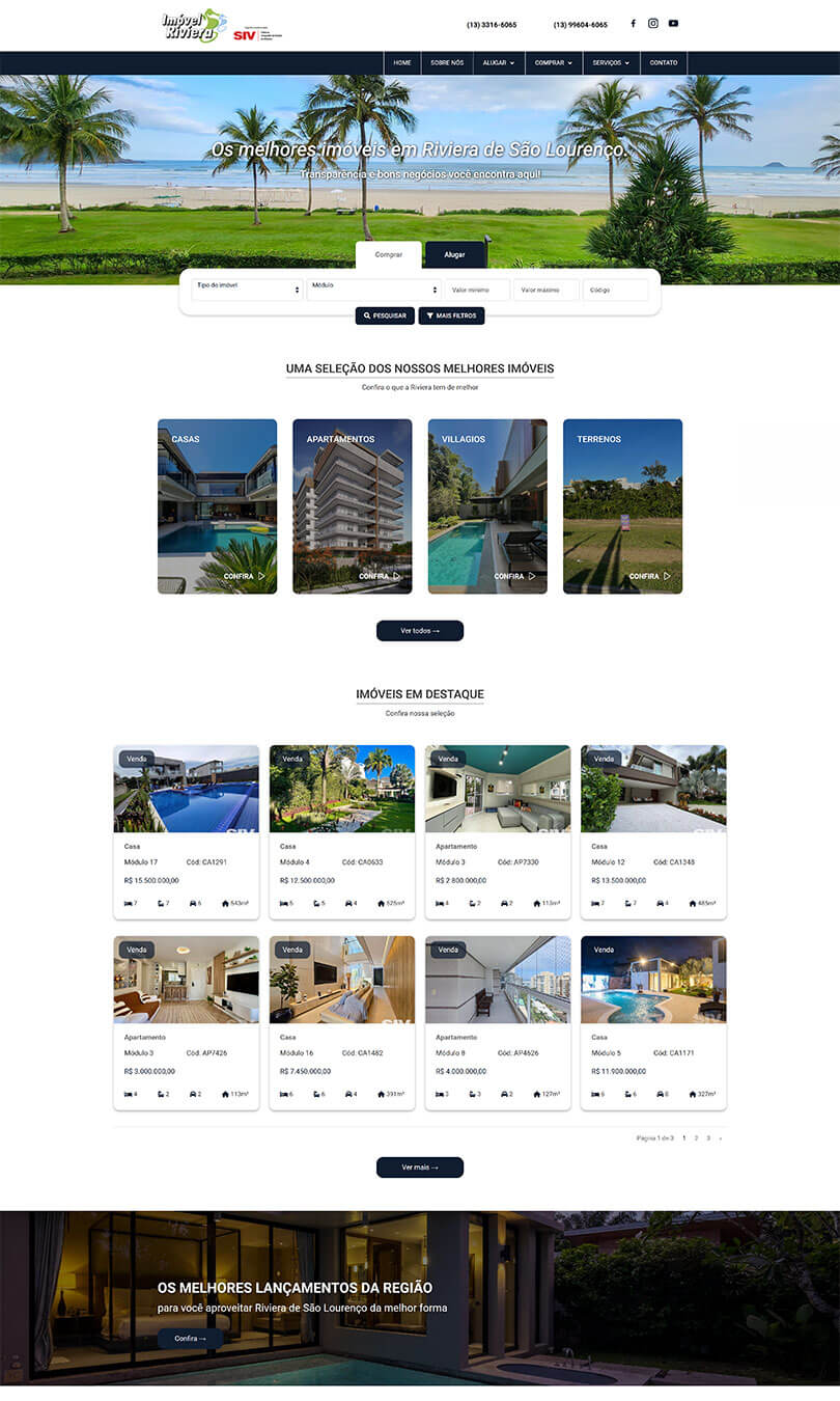Imóvel Riviera - Site criado pelas agências Weein & Lamattina Site de imobiliária do Imóvel Riviera, criado pelas agências Weein & Lamattina