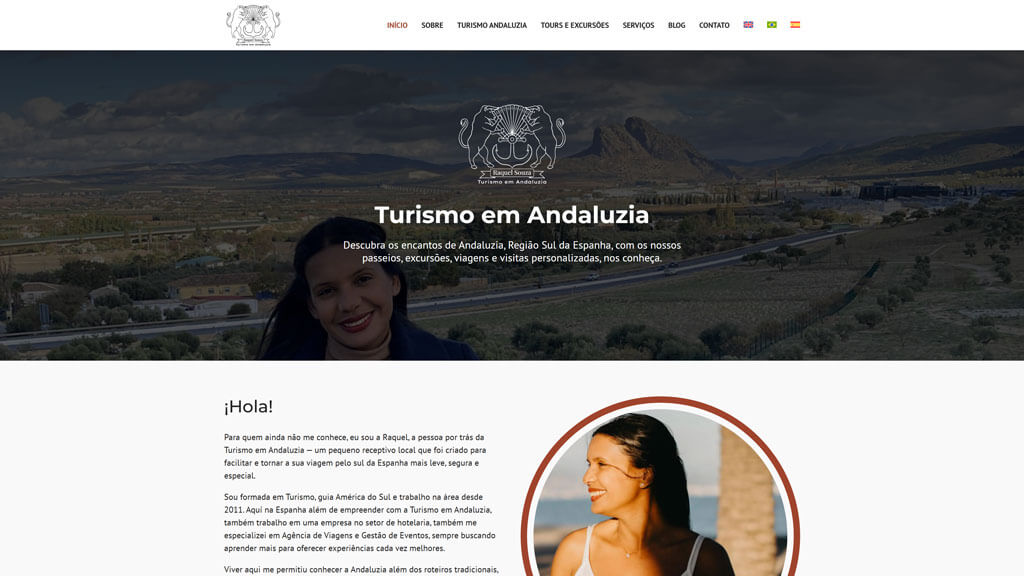 Primeira dobra do site Turismo em Andaluzia Print da primeira dobra do site Turismo em Andaluzia, criado pela agência Weein